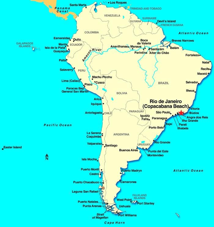 Rio de Janeiro karta sydamerika