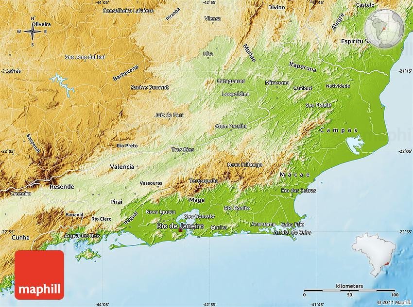 geografisk karta över Rio de Janeiro
