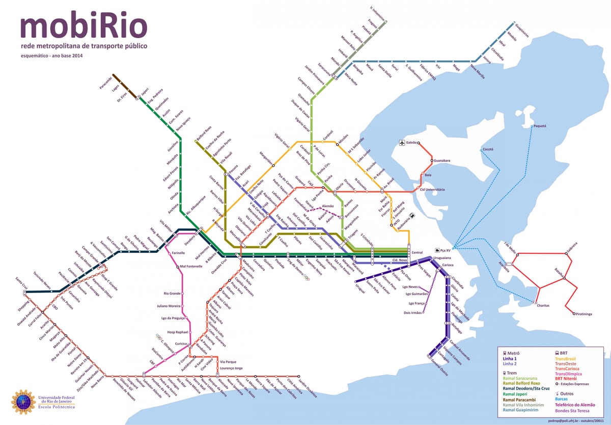kollektivtrafik karta Rio de Janeiro