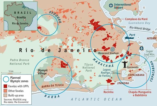 säkerhet karta över Rio de Janeiro