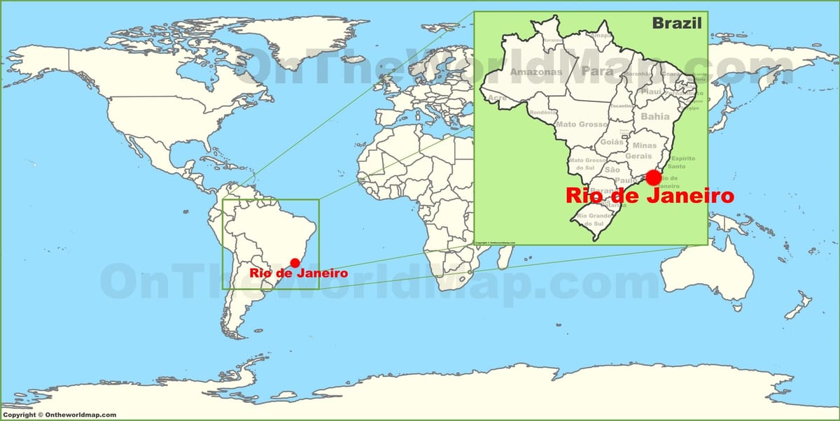 där är Rio de Janeiro ligger på världskartan