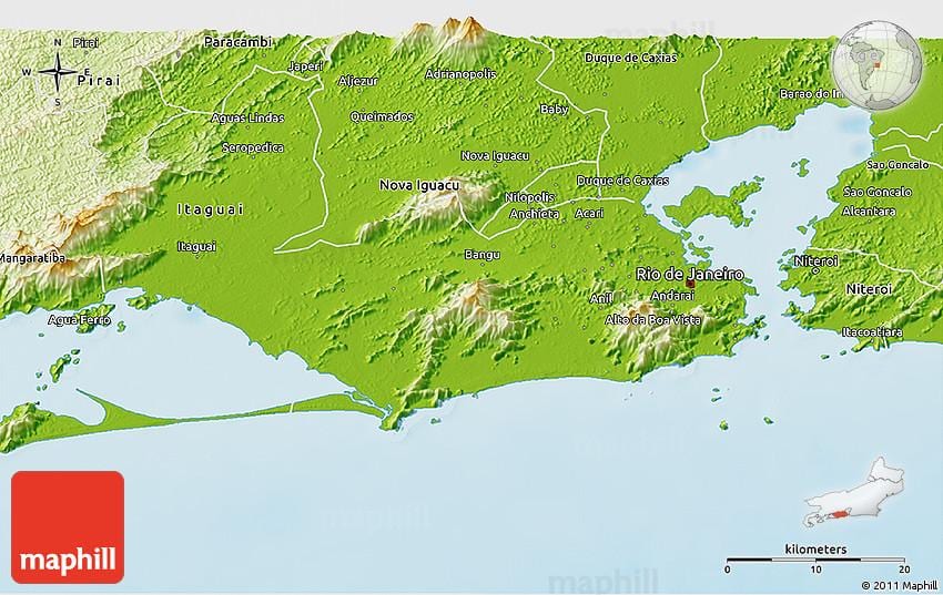 geografisk karta över Rio