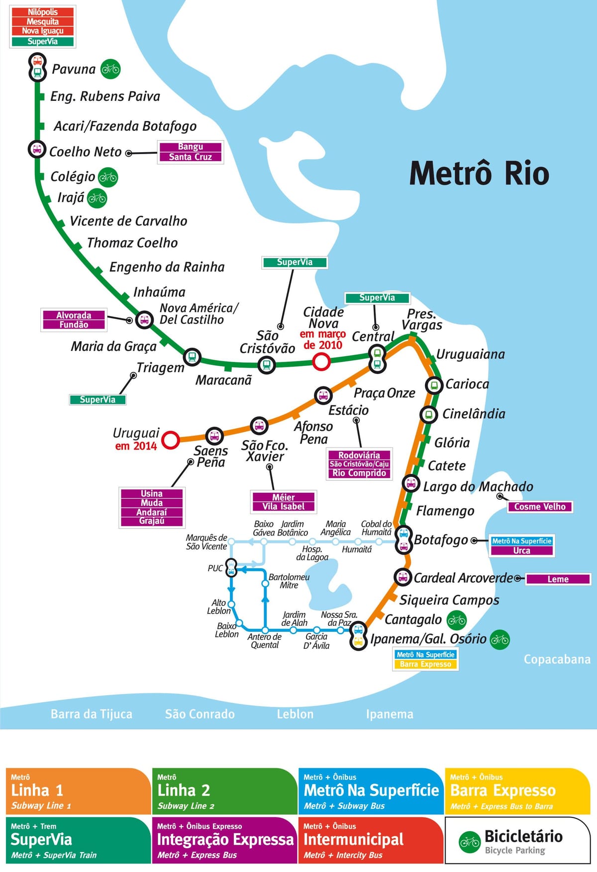 karta metro Rio de Janeiro