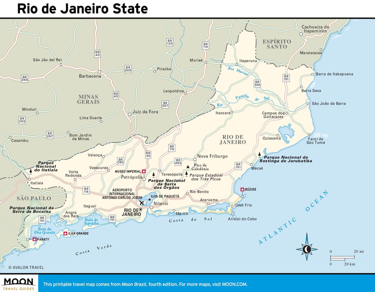 Rio de Janeiro regionen karta