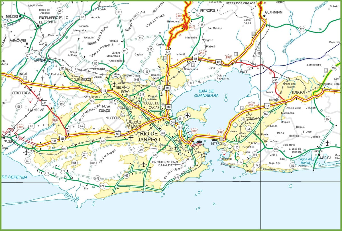 Rio de Janeiro road karta