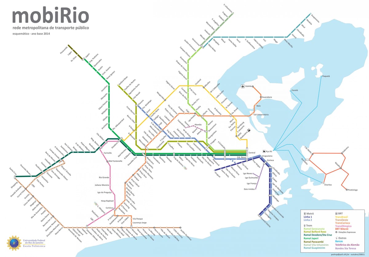 Rio de Janeiro spårvagn karta