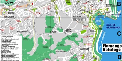 Karta över dowtown Rio de Janeiro