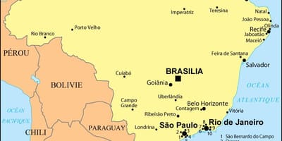 Karta över brasilien visar Rio de Janeiro