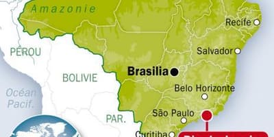 Karta över brasilien och Rio de Janeiro