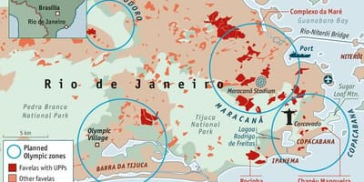 Säkerhet karta över Rio de Janeiro