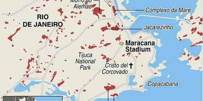 Favela i Rio de Janeiro karta