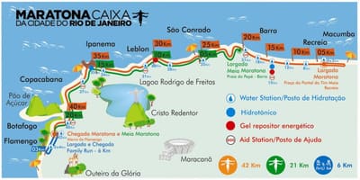 Karta över Rio maratonsträckan